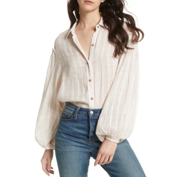Free People Tops - Free People Long Sleeve Button Down Blouse (NWT)